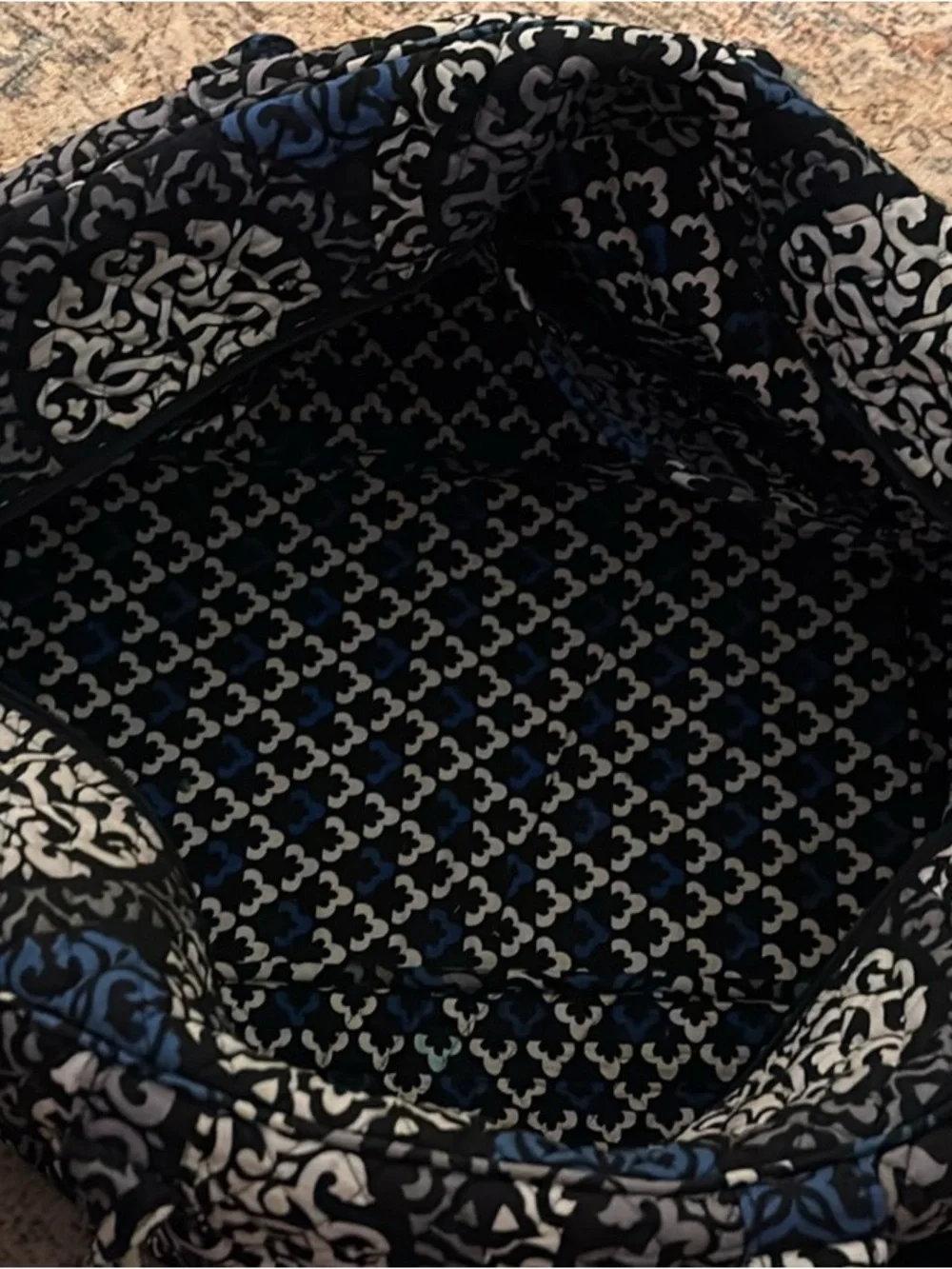 Vera Bradley Canterberry Cobalt Retired Pattern Quilted Travel Bag